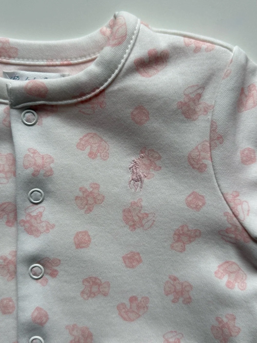 Ralph Lauren Baby Girl Pink Reversible Organic Cotton Jacket - Size 6-9M